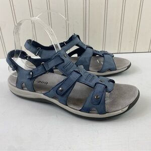 Easy Spirit Women’s Sailors Leather Open Toe‎ Casual Strappy Light Blue Sz 9N